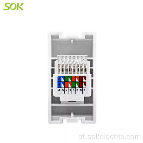 Tomada RJ45 LAN Soquete Modular Cat 5E